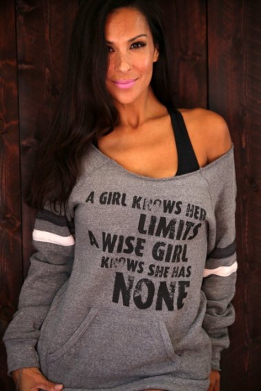 No Limits. Wide Shoulder Girly Sweatshirt,  Firedaughter Clothing $38.